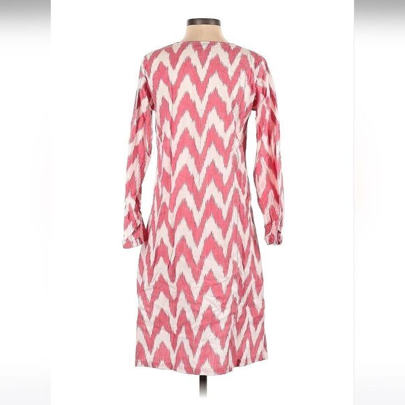 Pine Cone Hill Fine Linens Caftan Beach Cover Nightgown  XSMALL Pink Zig Zag - Picture 2 of 14
